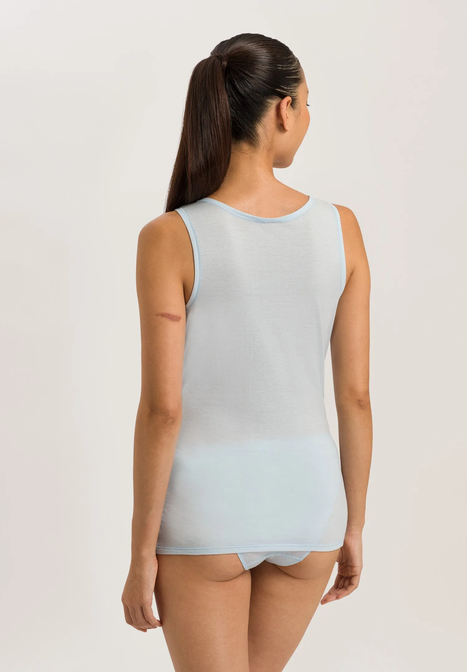 Ultralight Round Neck Cotton Tank Top | Whispering Blue 71821-2503