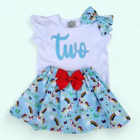Unicorn birthday outfit | Girls tank top outfit | Second Birthday outfit | Girls Age outfit | First Birthday | Clothes set
