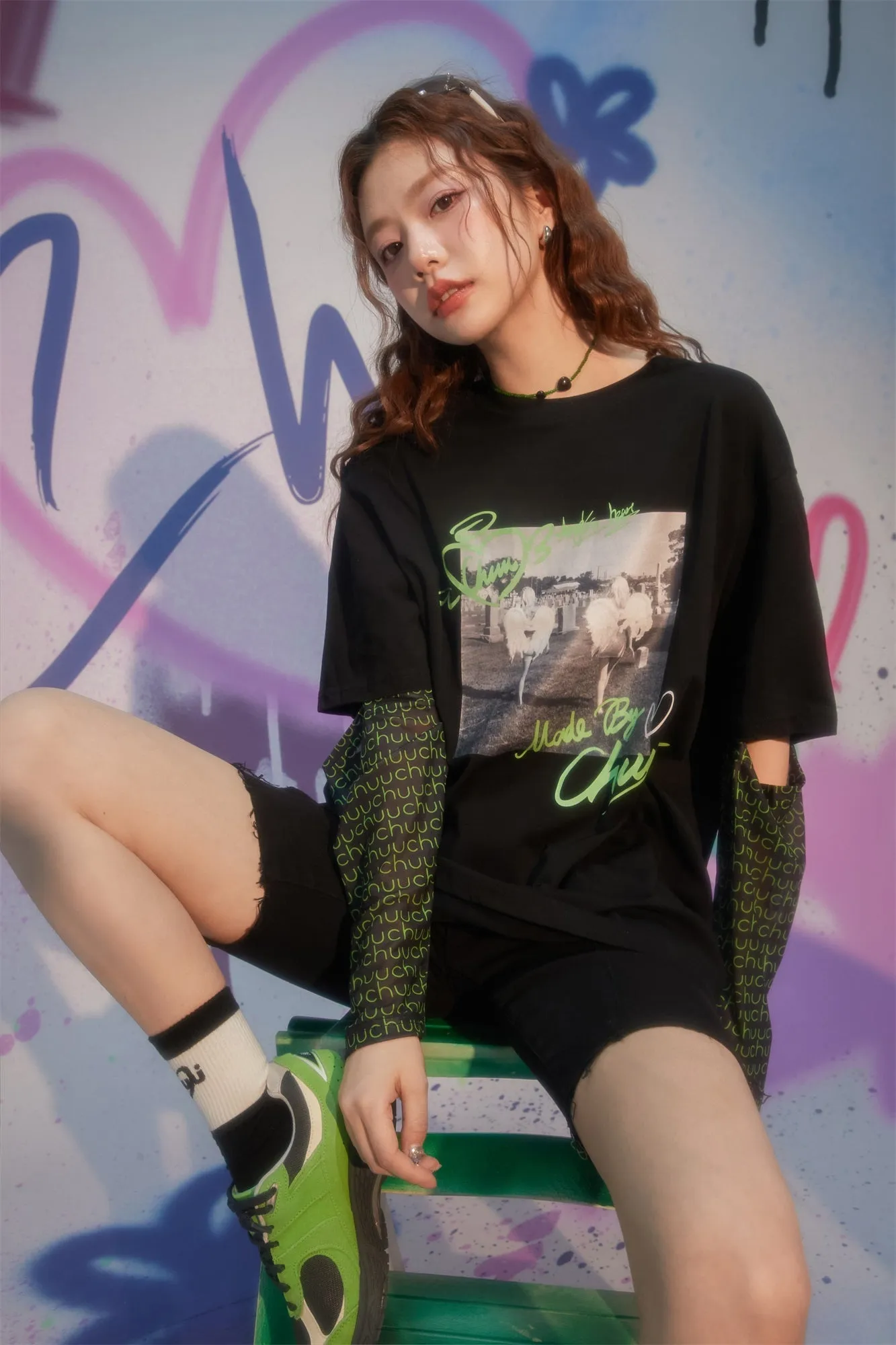 Walking Angels Printed Loose Fit T-Shirt