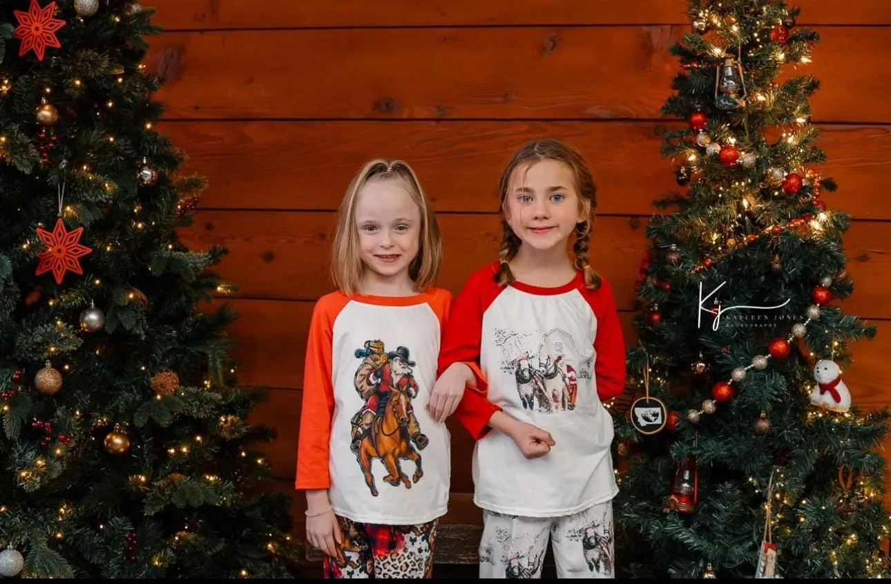 White Christmas Pajamas, Christmas Horse Drawn Sleigh Ride Family Pajamas