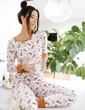 Women's Light Pink Horses Pajamas