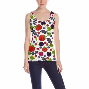 Womens Tank Tops print with Fresh berries pattern