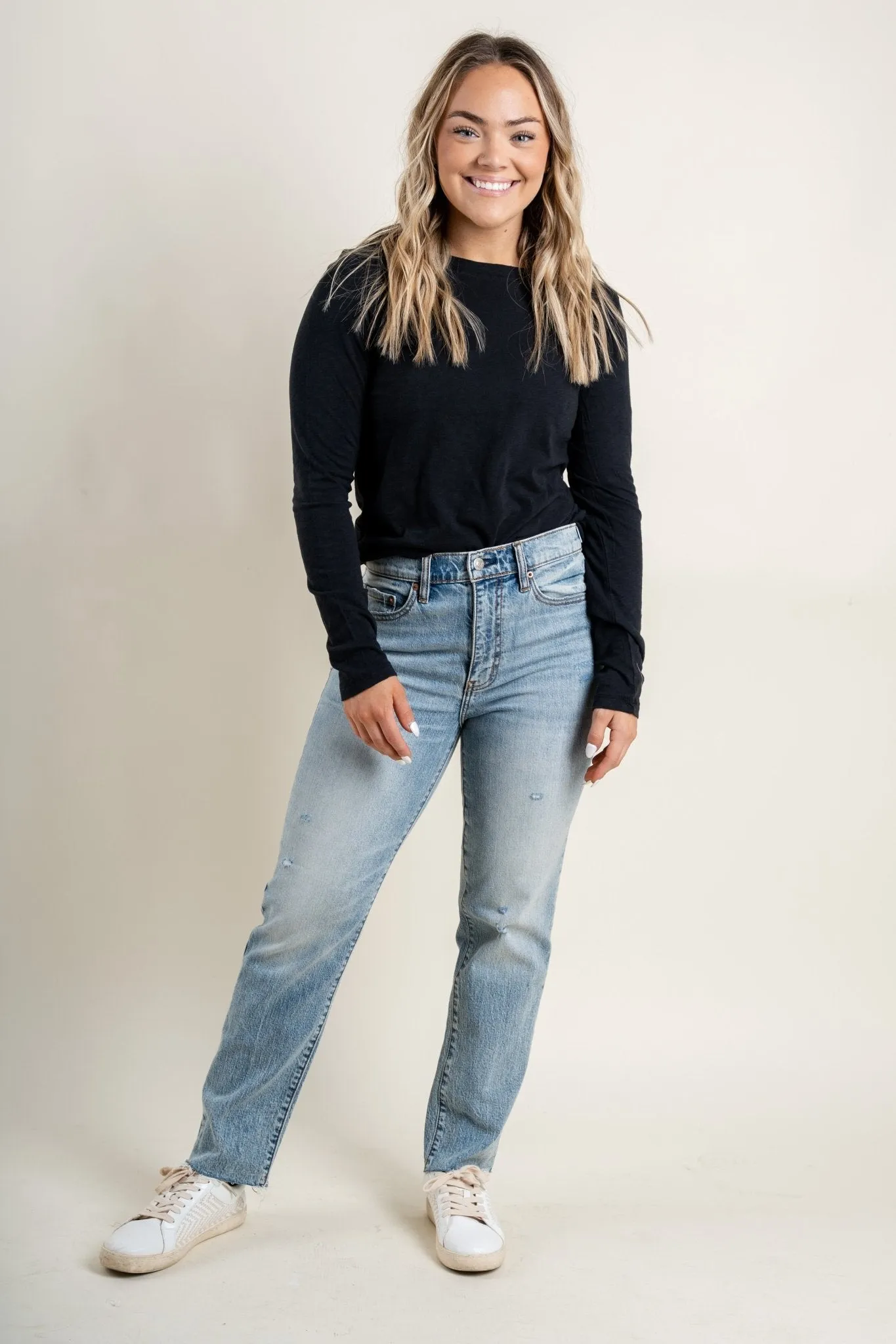 Z Supply modern slub long sleeve tee black